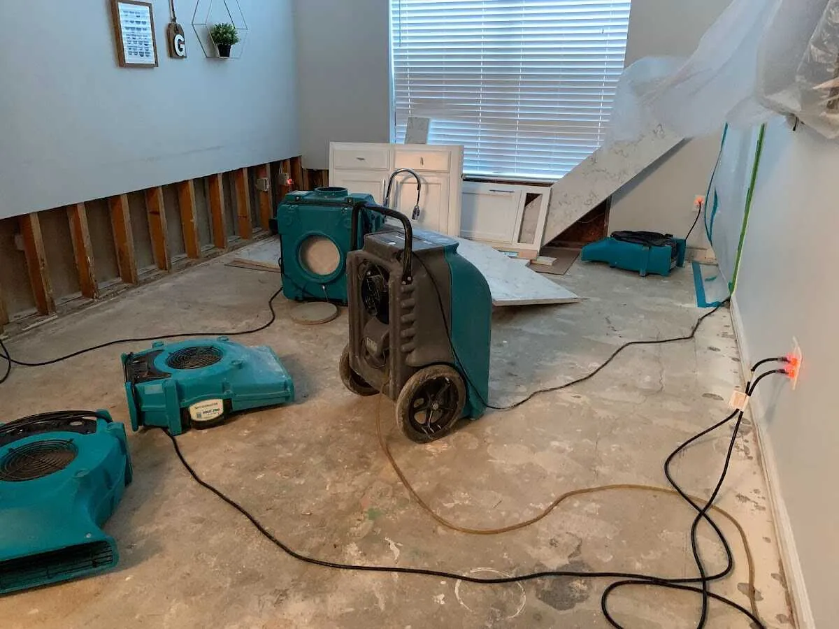 Dehumidifier in flood-cut room for Water Extraction & Removal in Casa Grande